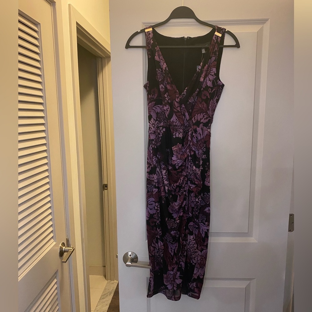 Whbm Ruched + Mesh Midi Dress - Picture 4 of 7